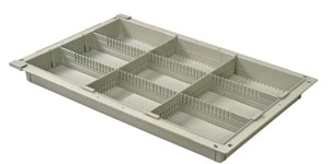 2in Gray Tray with 2 Long and 2 Short Dividers