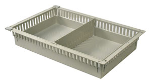 4in Gray Tray with 1 Short Divider