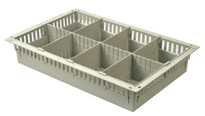 4in Gray Tray with 1 Long and 3 Short Dividers
