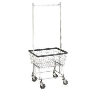 Economy Laundry Cart w/ Double Pole Rack