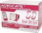 Advocate Blood Glucose Test Strips Box of 50