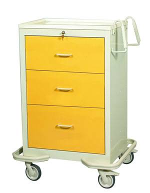 Aluminum 3 Drawer Isolation Cart w/ Single Key Lock