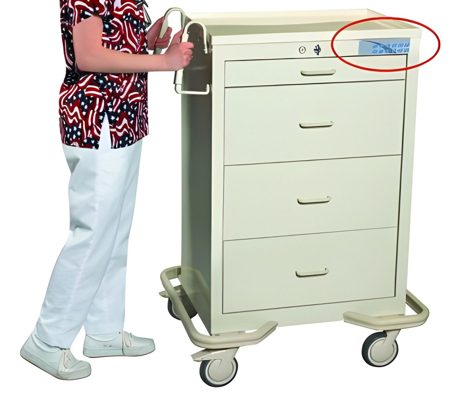 Aluminum Mobile Workstation Electronic Lock  4 Drawers