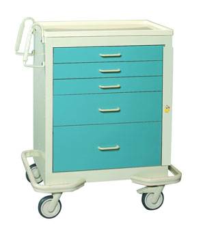 Aluminum 5 Drawer Emergency Cart Breakaway Lock