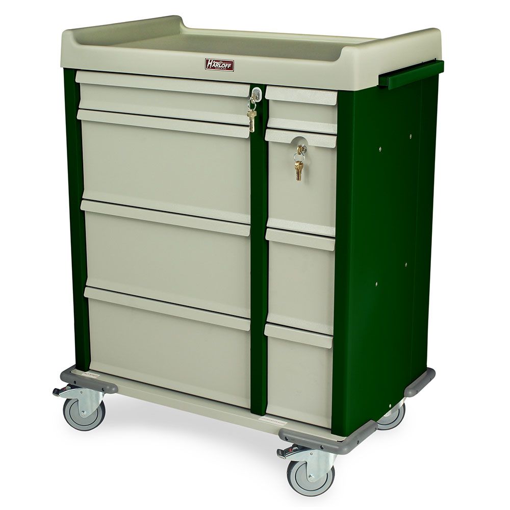 600 Punch Card Capacity Aluminum Medication Cart Key Lock