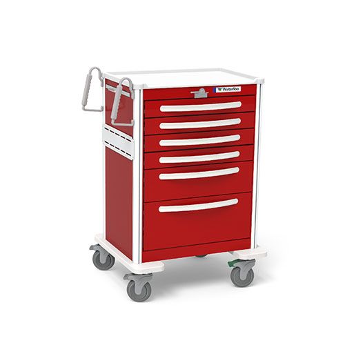 Aluminum STD Tall ER Crash Cart w/ 6 Drawers