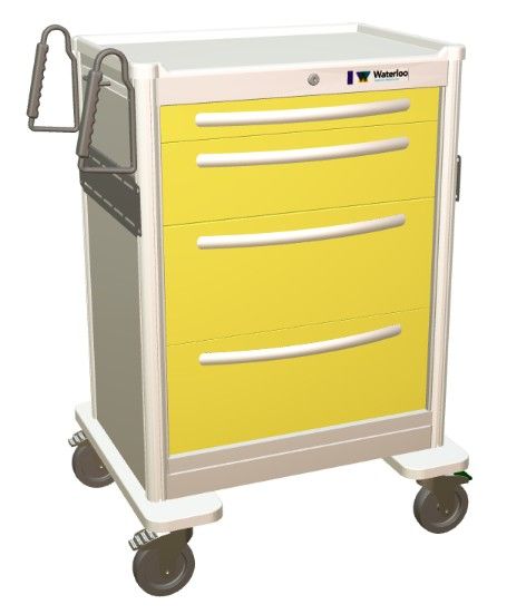 Aluminum STD Tall Isolation Cart w/ 4 Drawers