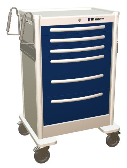 Aluminum STD X-Tall ANS Treatment Cart 6 Drawers  Key Lock