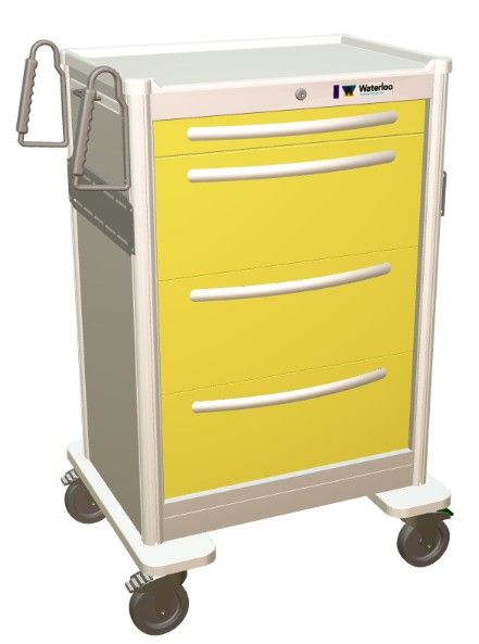 Aluminum STD X-Tall ISO Treatment Cart w/ 4 Drawers