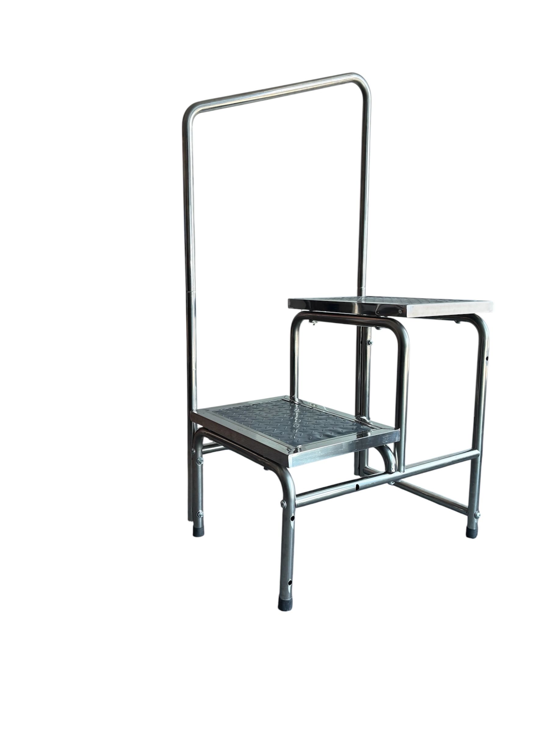 Chrome 2-Step Step Stool Handrail