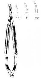 5.125in Curved Barraquer Needle Holder w/ Delicate Tapered Jaws