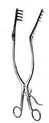 Beckman Retractor 12-1/2 in, Hinged, Sharp, 4x4 Teeth 3/4in x 1in