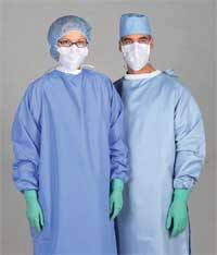 Blockade Surgeon Gowns Medium Ceil Blue Tie Neck & Back Closure