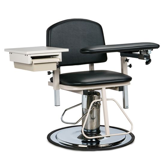 Blood Drawing Chair Padded Flip Arm and Drawer