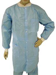 Blue Polypropylene Disposable Lab Coat