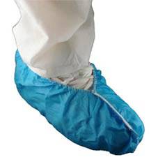 Blue Polyethylene Coated Shoe Covers