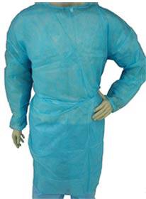 Blue Light Weight Polypropylene Isolation Gown