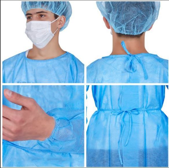 Blue Polypropylene Isolation Gowns