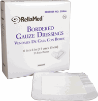 Bordered Gauze Dressing Pad - 6in x 6in