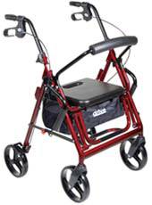 Burgundy Duet Transport Chairs and Rollator