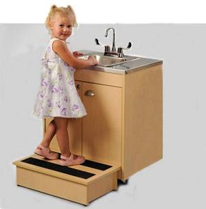 Child Height Portable Sink Stainless Steel Top