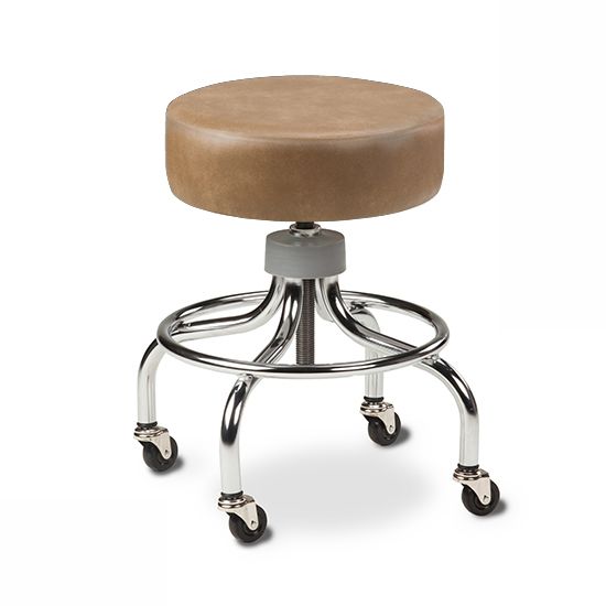 Chrome Base Stool Solid Color Top