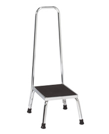 Chrome Plated Step Stool With Handrail