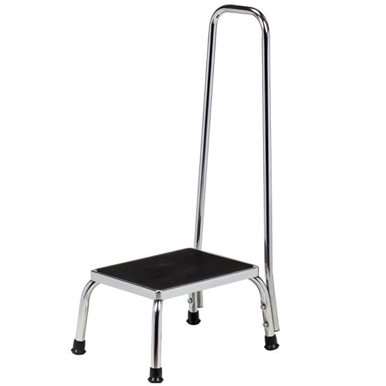 Chrome Step Stool w/Handrail