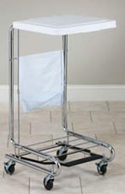 Chrome Square White Tilt-Lid Hamper