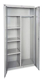 Combination Cabinet Adj Shelves  Garment Rack