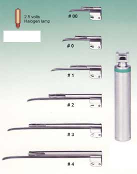 Combination Macintosh & Miller Laryngoscope Set - 8 Blades