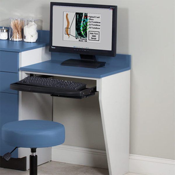 Computer Station Wall Mount Desk wOne Leg