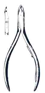 Cuticle Nippers, Convex, Stainless, 4-1/2 in