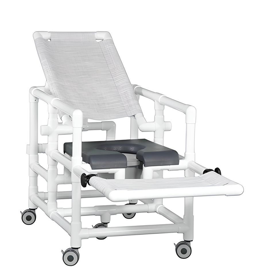 Deluxe Reclining Shower Chair Commode w/ Pail 300 LB CAP
