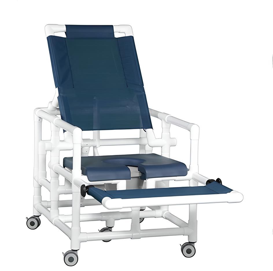 Oversize Reclining Shower Chair Commode Soft Seat 400 LB CAP