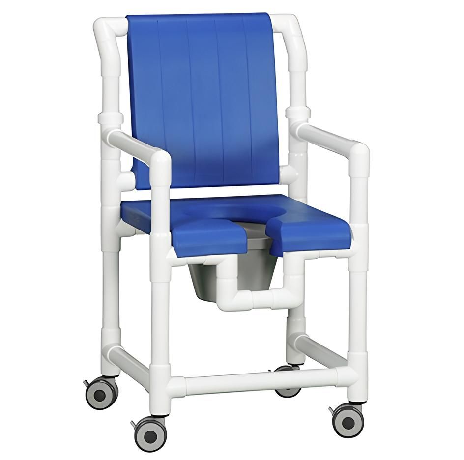 Deluxe Shower Chair Commode w/ Open Front Soft Seat 300 LB CAP