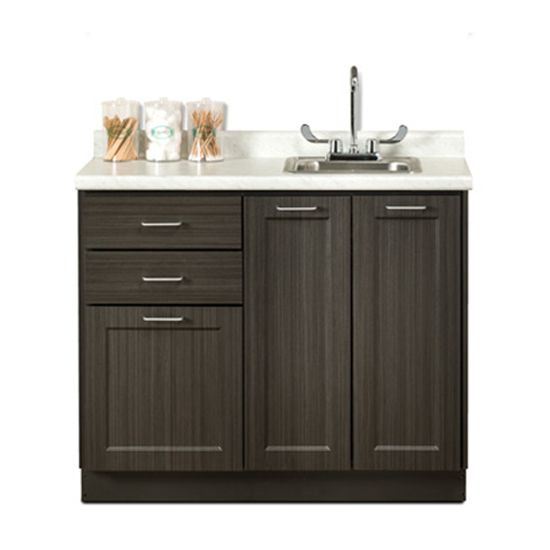 Designer 42in Base Cabinet 3 Doors 2 Drawers Postform