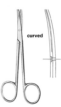 Dissecting Surgical Scissors Curved Metzenbaum SH/BL 5 1/2 in.