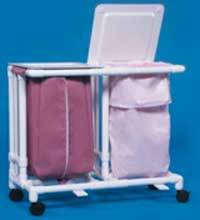 Large Capacity Mobile Double Linen Hamper w/ Foot Pedal