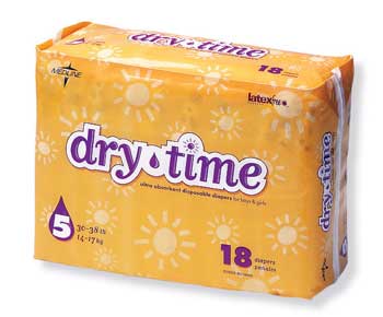 Dry Time Baby Diapers Size 6 Over 35 lbs
