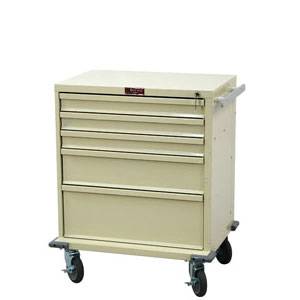 34in High 5-Drawer Treatment Cart Key Lock