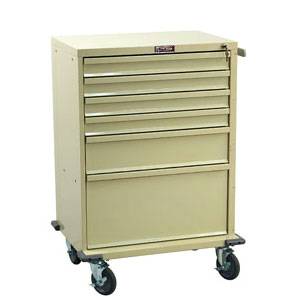 6-Drawer Medical Treatment Cart Key Lock