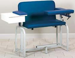 Extra-Tall  Wide Phlebotomy Chair Flip-Arms  Drawer