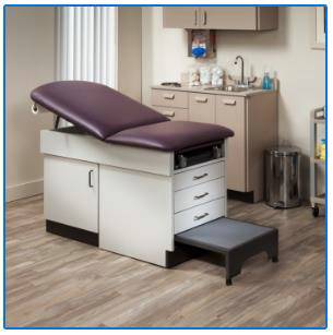 Family Practice Exam Table with Integrated Step Stool