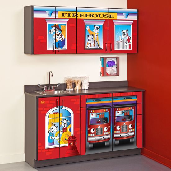 Firehouse Themed Pediatric Cabinet Set