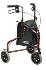 Flame Red 3-Wheel Aluminum Rollator