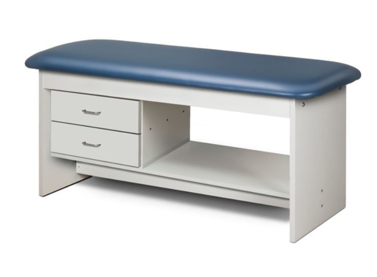 Flat Top Treatment Table with Shelf and Drawers