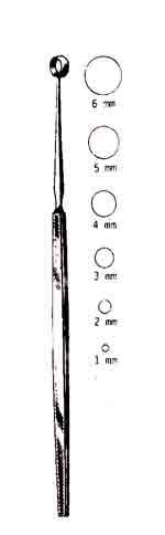 Fox Dermal Currette, 3mm, 5-3/4 in, Round