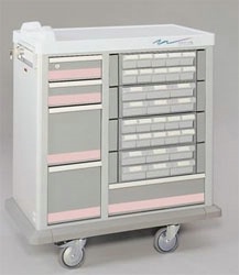 Full Sized 40 Bin Medication Cart