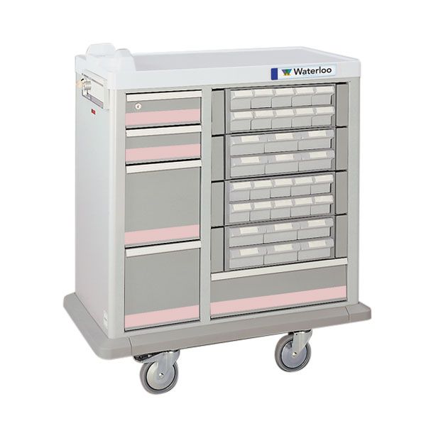 Full Sized 40 Bin Medication Cart 5 Drawers  Key Lock